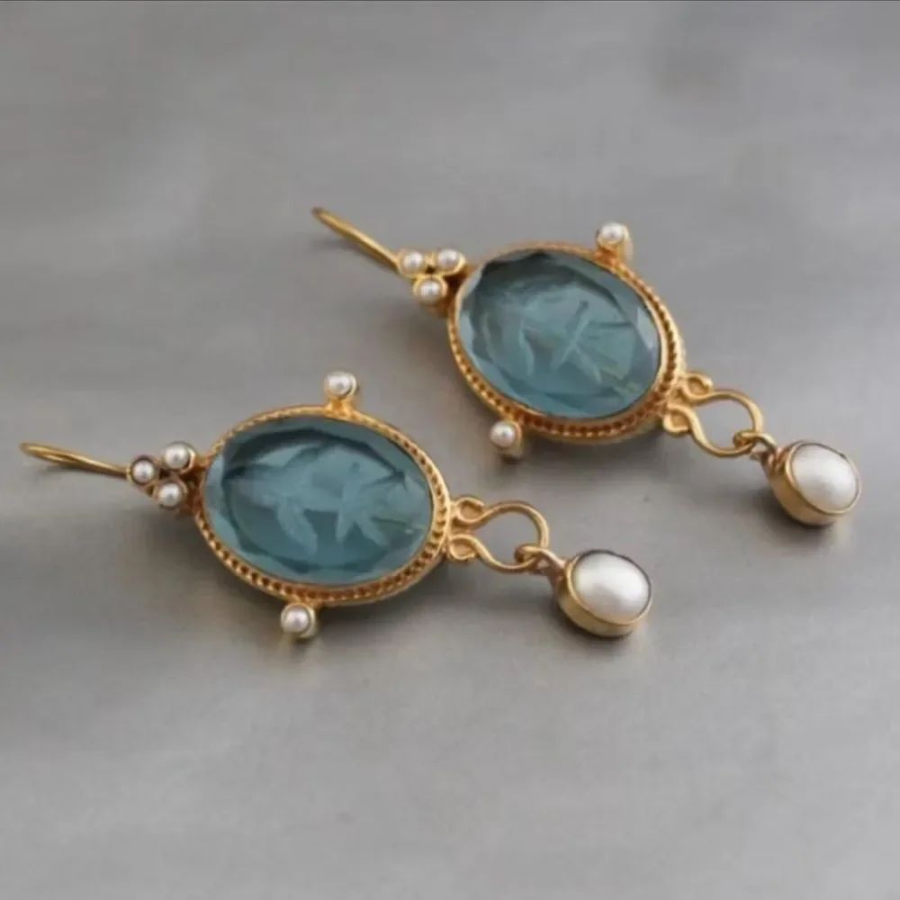 Crystal drop earrings #2386
